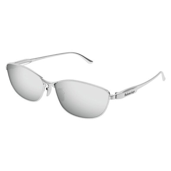 New BALENCIAGA Silver Square BB0357SA 002 Sunglasses Women - Picture 1 of 4